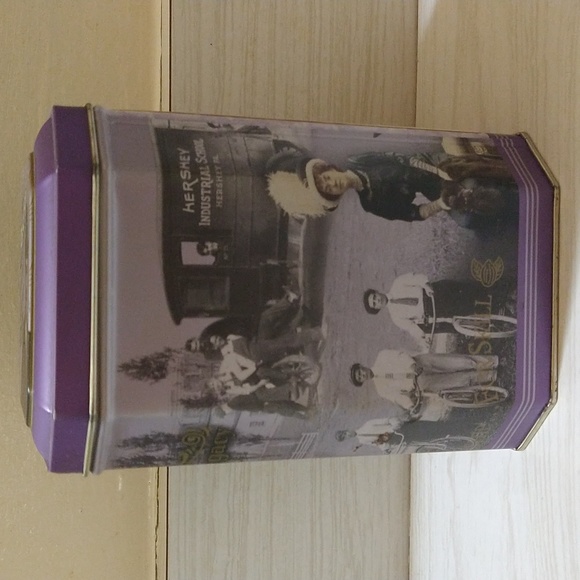 Vintage 1996 Milton S. Hershey "Building A Legacy" Tin Can/Storage Container - Picture 4 of 6